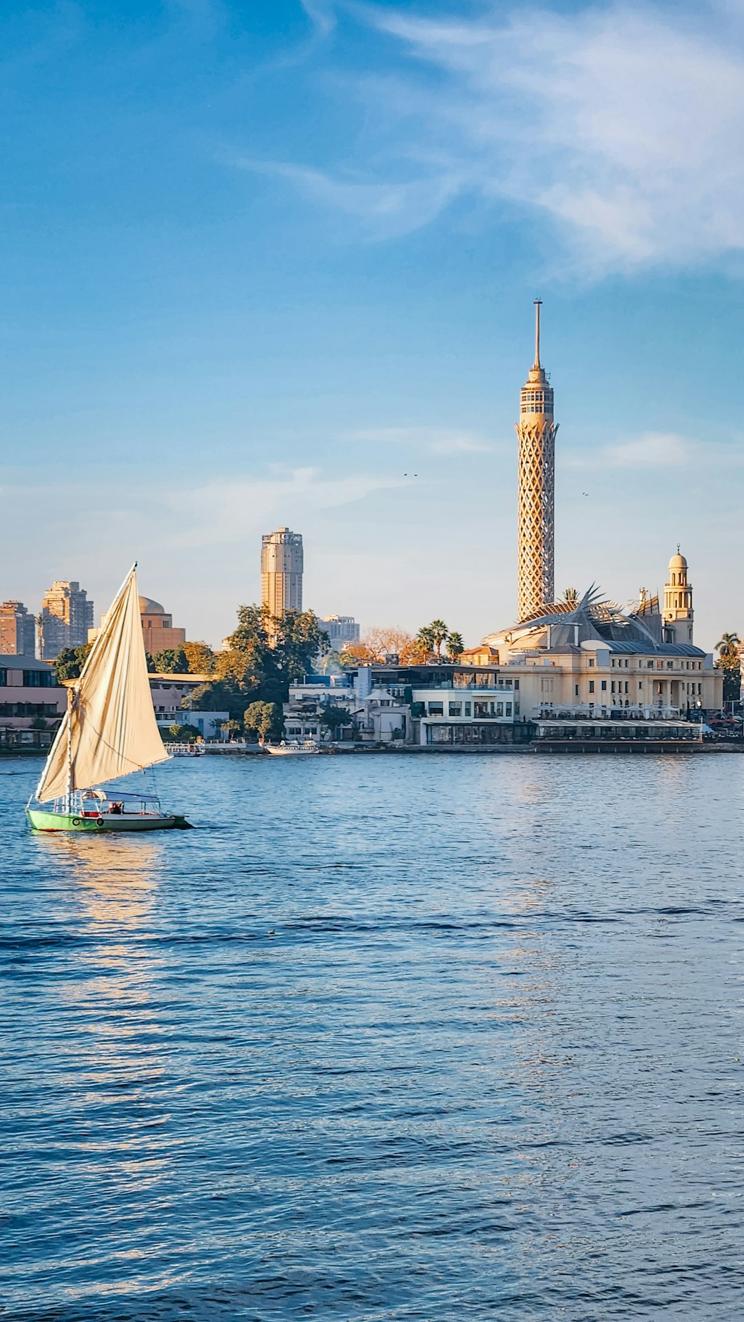 Felucca on the Nile with Cairo Tower behind
