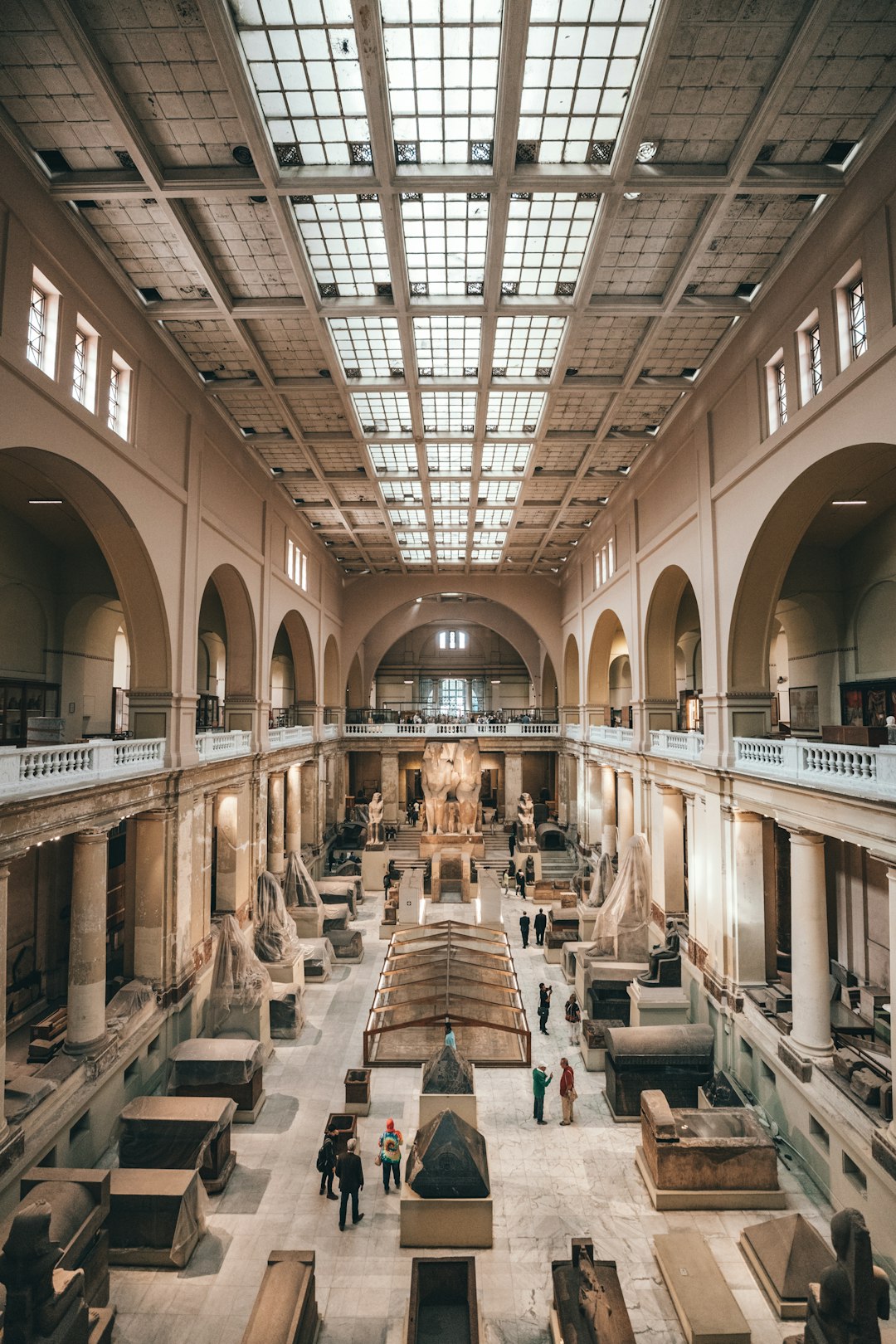 Skylit central hall of the Egyptian Museum